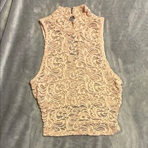 Elegant Lace Sleeveless Top - Cream